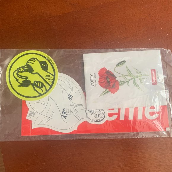 NEW Supreme SS18 Sticker Pack: SEALED Poppy Seeds, Molotov, Prodigy, Red, decals - Picture 1 of 6